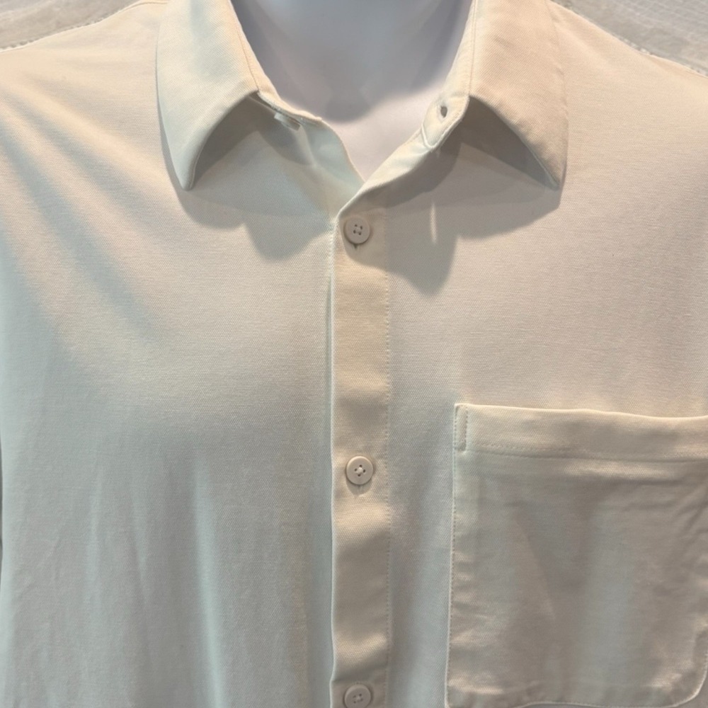 Lululemon White Button-Front Shirt β Men's L Luxeβ Athleisure - Picture 2 of 6